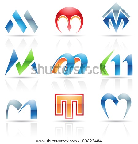 Vector illustration of abstract icons based on the letter M