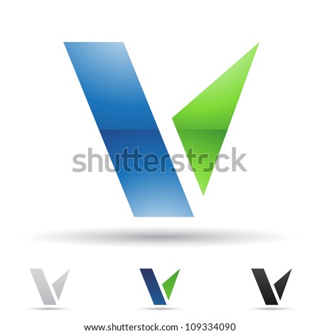 Vector Illustration Of Abstract Icons Based On The Letter V - 109334090 ...