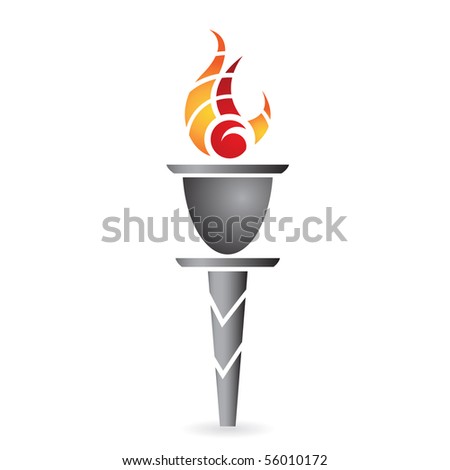 Ancient Torch Isolated On White Stock Vector Illustration 56010172 ...