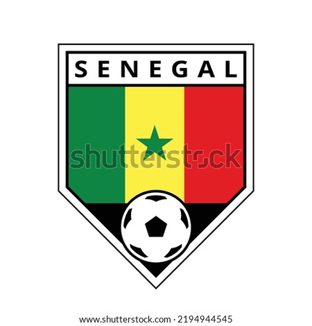 Illustration of Senegal Angled Team Badge for Football Tournament