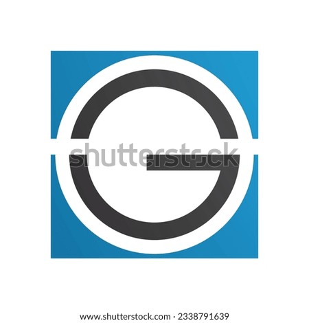 Blue and Black Round and Square Letter G Icon on a White Background
