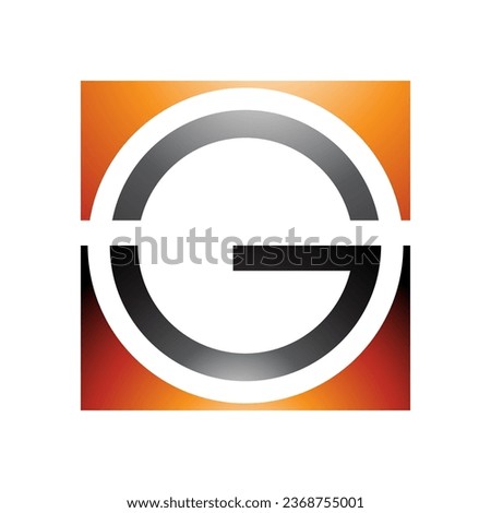Orange and Black Glossy Round and Square Letter G Icon on a White Background