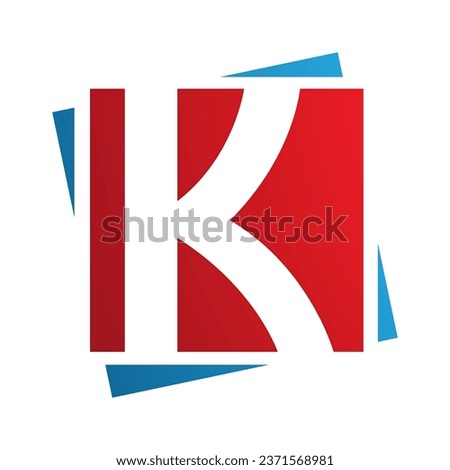 Red and Blue Square Letter K Icon on a White Background
