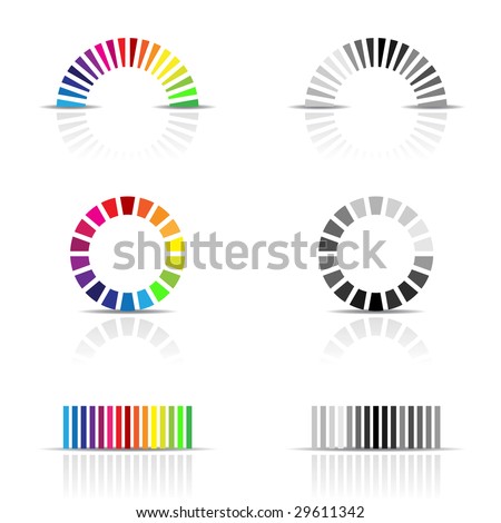 vector illustration of colour profile samples, cmyk, rgb