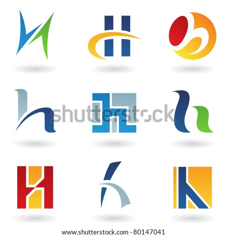 Vector illustration of abstract icons based on the letter H
