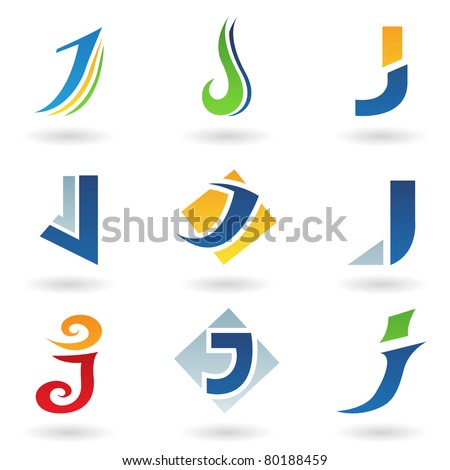 Vector illustration of abstract icons based on the letter J