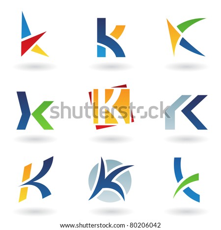 Vector illustration of abstract icons based on the letter K