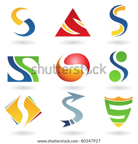 Vector illustration of abstract icons based on the letter S