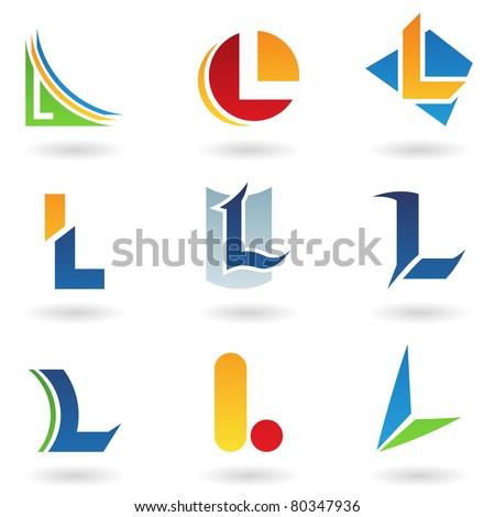 Vector illustration of abstract icons based on the letter L