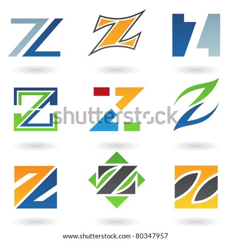Vector illustration of abstract icons based on the letter Z