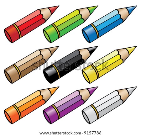 9 color pencils