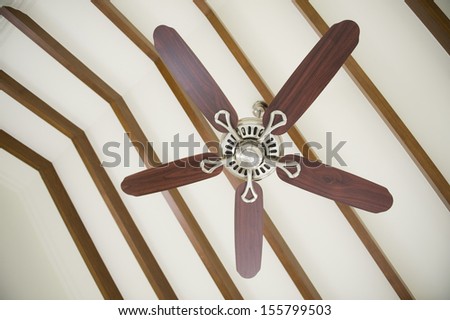 Low angle view of a ceiling fan, Bangalore, Karnataka, India