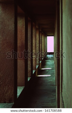 Empty corridor in a palace, Fatehpur Sikri, Agra, Uttar Pradesh, India