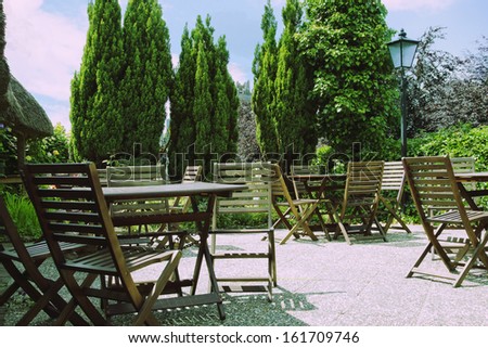 Tables and chairs in a restaurant, Adare, County Limerick, Republic of Ireland