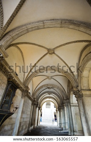 Interiors of a corridor, Doge\'s Palace, Venice, Veneto, Italy