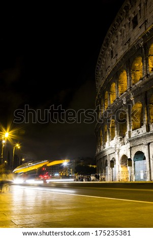 Amphitheater at night, Colosseum, Rome, Rome Province, Lazio, Italy