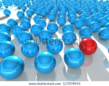 abstract spheres on reflective surface - reflective balls background
