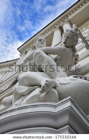 Hercules staute inside Hofburg Palace yard (Viena, Austria)  fighting queen of the Amazons, Hyppolyte to obtain her belt