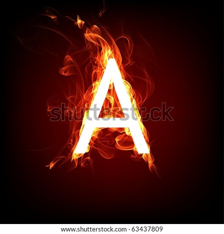 Fiery Font For Hot Flame Design. Letter A Stock Photo 63437809 ...