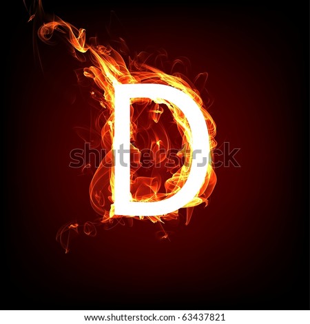 Fiery Font For Hot Flame Design. Letter D Stock Photo 63437821 ...