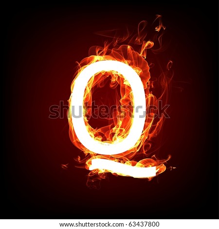 Fiery Font For Hot Flame Design. Letter Q Stock Photo 63437800 ...