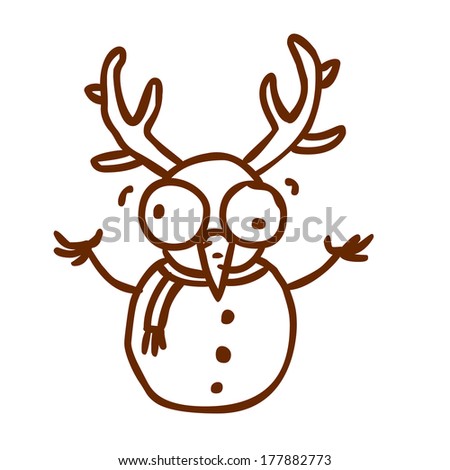 Cute Hand Drawn Vector Illustration, Black And White Outline Vector