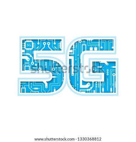 5G Wireless network - vector .High Speed Internet .Vector technology icon network sign 5g.
