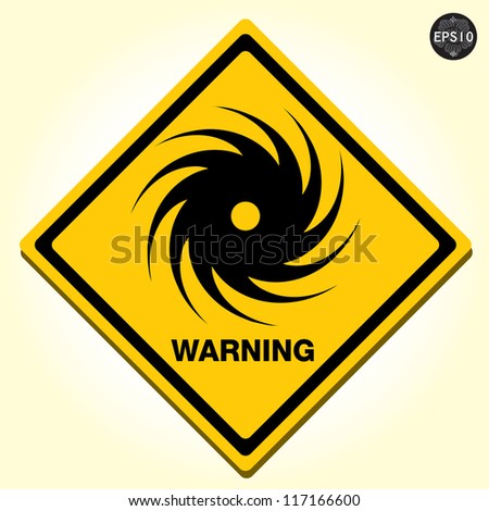 Hurricane warning sign, Vector
