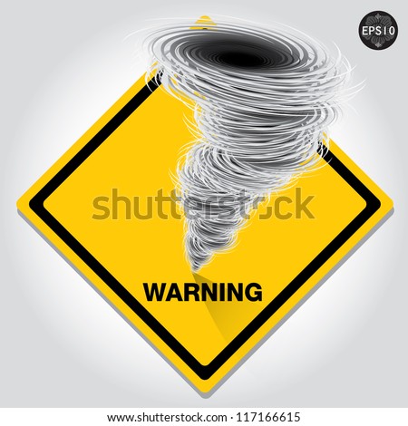 Hurricane warning sign, Vector