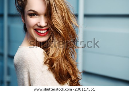 Portrait of beautiful laughing girl lifestyle