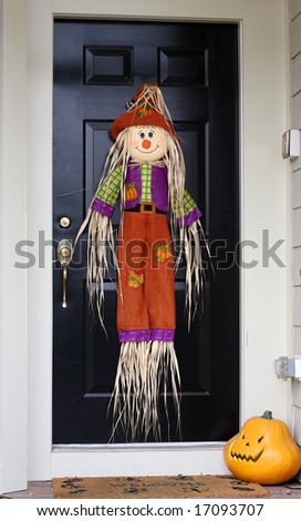 Halloween decoration on the door