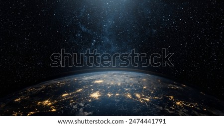 Similar – Image, Stock Photo Earth planet viewed from space showing north america,3d render of planet Earth with detailed relief and atmosphere,elements of this image furnished by NASA.Global overview.Cinematic feeling with glow.