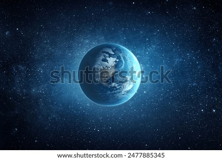 Similar – Image, Stock Photo Earth planet viewed from space showing north america,3d render of planet Earth with detailed relief and atmosphere,elements of this image furnished by NASA.Global overview.Cinematic feeling with glow.