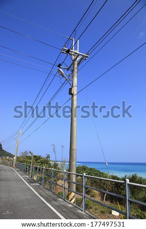 wire pole in urban street