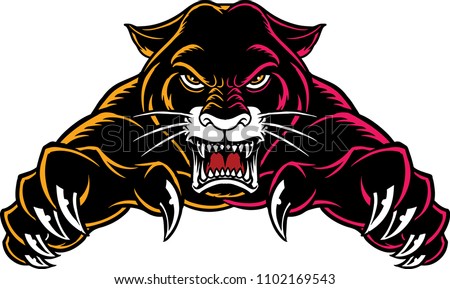 Illustration of a panther with angry face expression.