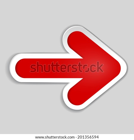Abstract red arrow - to design, infographics. vector illustration