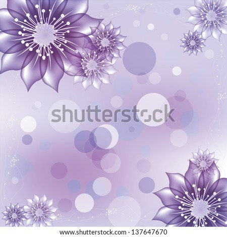 abstract flower background with purple flower