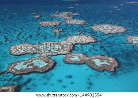 Great Barrier Reef showing its magnificent colours - one of the most popular tourist attractions in the world and one of the Wonders of the world.