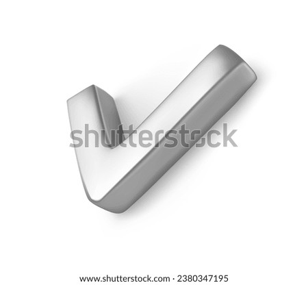 Checkbox Icon. Silver metallic check option for poll or text graphic symbol. Ok mark design element. Realistic icon. Vote on elections. Completed task. Vector illustration.