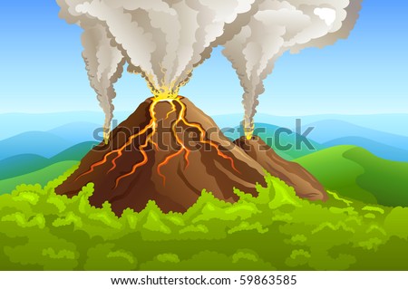 Similar – Image, Stock Photo Volcano bursting with hot lava