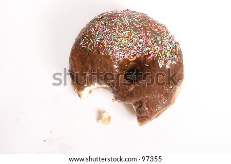 Food:  Pastry:  Donut with bite taken out