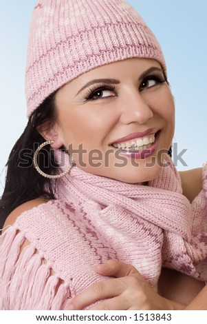 Heartwarming Smile.. Attractive woman in cozy knits with a warm happy smile