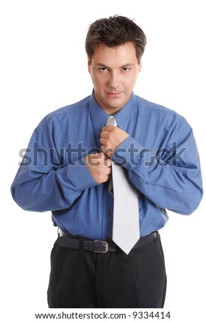 A Business Man Getting Dressed And Ready For Work Stock Photo 9334414 ...