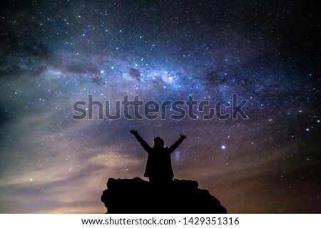 Similar – Image, Stock Photo Wonderful night heaven with stars and flowers