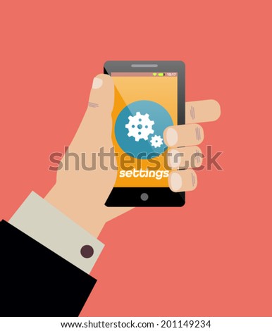 Smartphone settings vector template