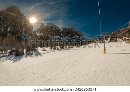 Similar – Image, Stock Photo Piste paradise at sunset