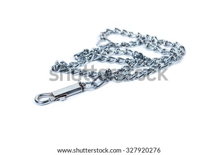 Long chain or dog chain on white background