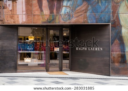 BAKU, AZERBAIJAN  May 10 2015:  Facade of Ralph Lauren flagship store in Baku on May 10 2015.