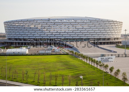 BAKU, AZERBAIJAN - May 10 2015: Baku National Stadium on May 20 2015. Baku will host first European Games in 2015