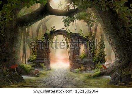 Similar – Image, Stock Photo Archways in the morning light